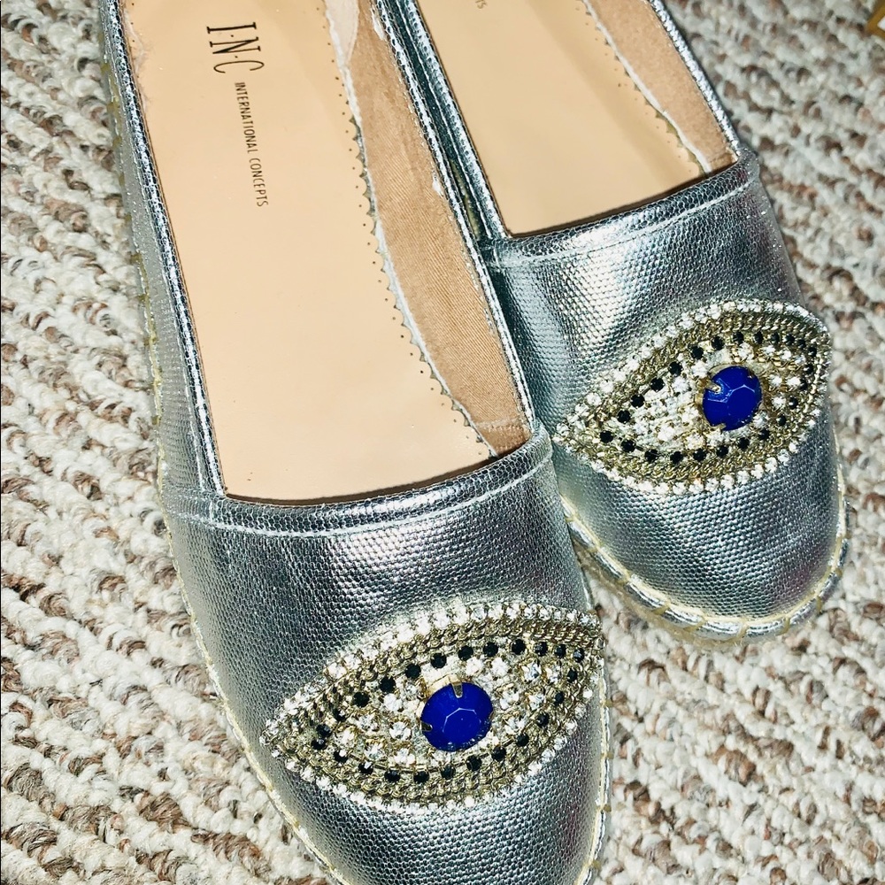 INC evil eye slide shoe